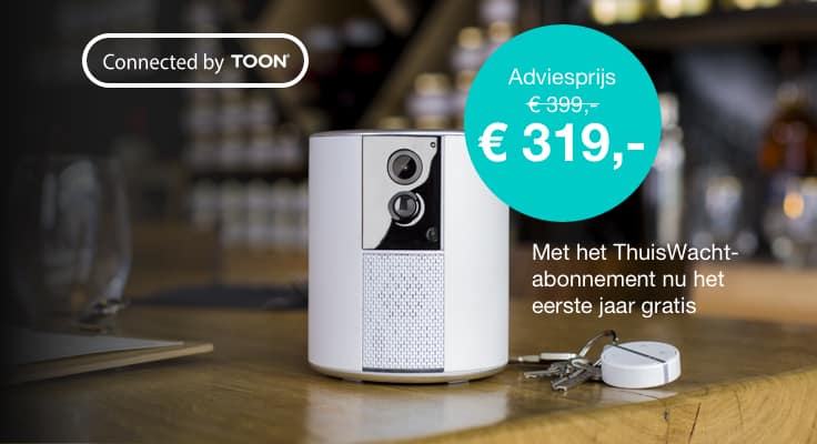 Interpolis ThuisWacht is een slim huisbeveiligingssysteem dat gebruikmaakt van de technologie van Toon. Nu van € 399,- voor € 319,-.