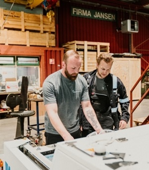 Werknemers werkbank