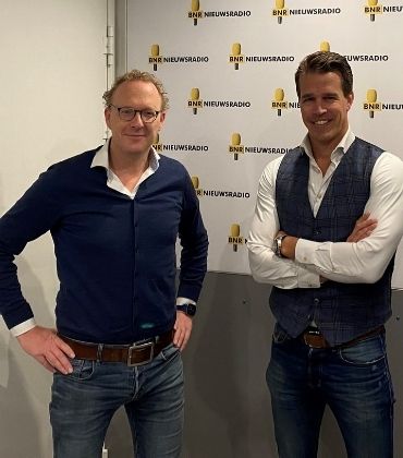 Tjeerd van der Schee van Copijn in de studio bij BNR Nieuwsradio